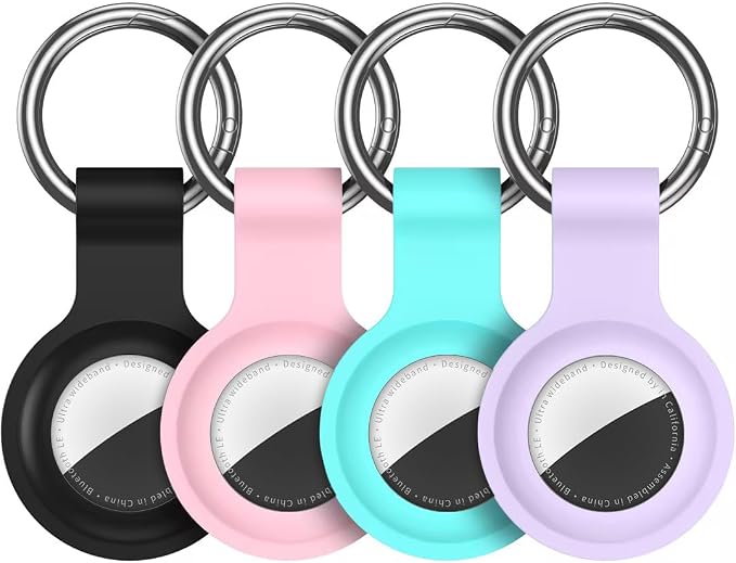 Compatible with AirTag Holder Case Keychain 4 Pack, - Image 9