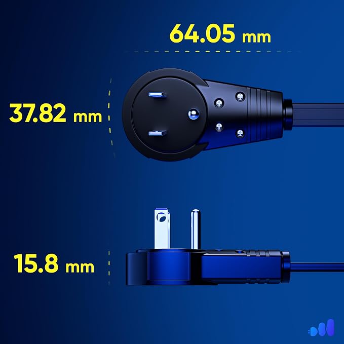 Maximm Cable 3 Ft 360° Rotating Flat Plug Extension Cord/Wire, 16 AWG Multi 3 - Image 4