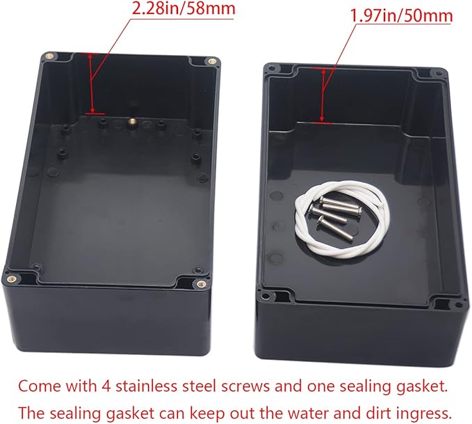 Project Box IP65 Waterproof Junction Box ABS Plastic Black Electrical Boxes DIY - Image 4