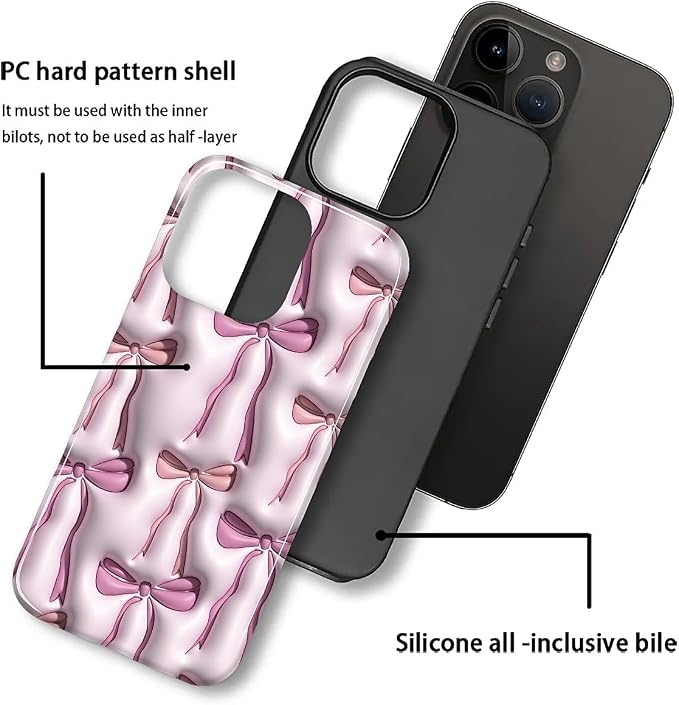 for iPhone 12 Pro Max Case, HL2 Abstract Ribbons Bows Hybrid 2 Layer Hard Shell - Image 3