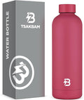 Insulated Water Bottle with Lid, 25 oz Reusable Leak-Proof Metal Stainless by TSAKBAM
