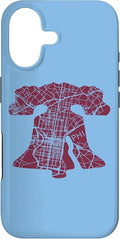 Philadelphia Street Map Liberty Bell Vintage Maroon Philly Case by Unknown
