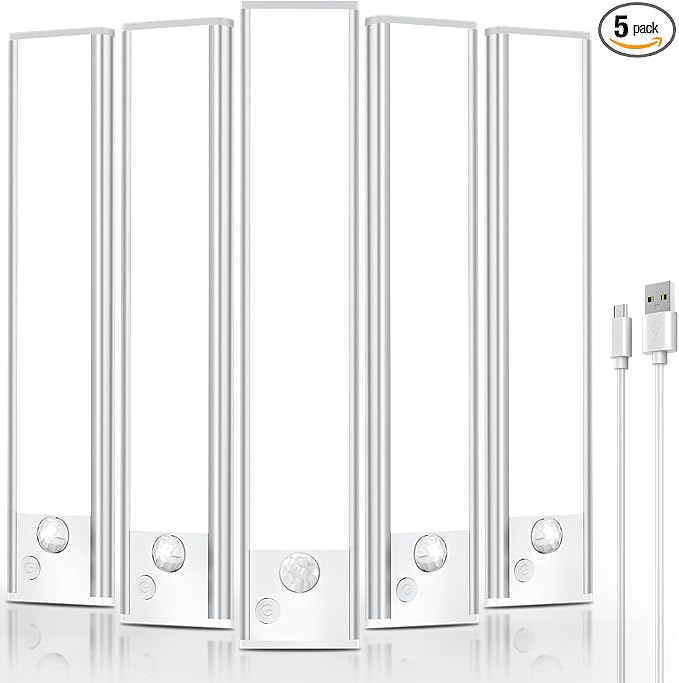 Under Cabinet Rechargeable Lighting: 8 Inch Motion Sensor Dimmable Lights Indoor by Vozuji