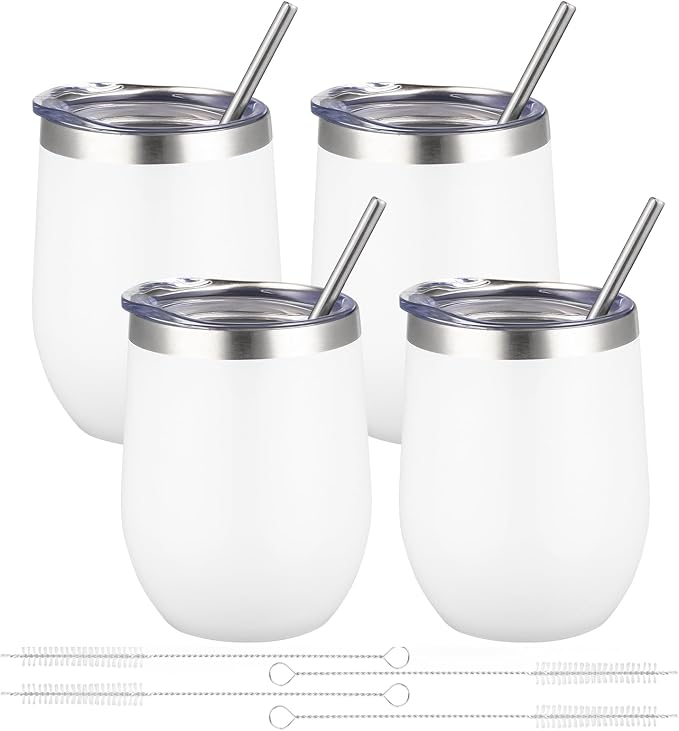 12oz/4 Pack Wine Tumbler Glasses by YEBTSLife