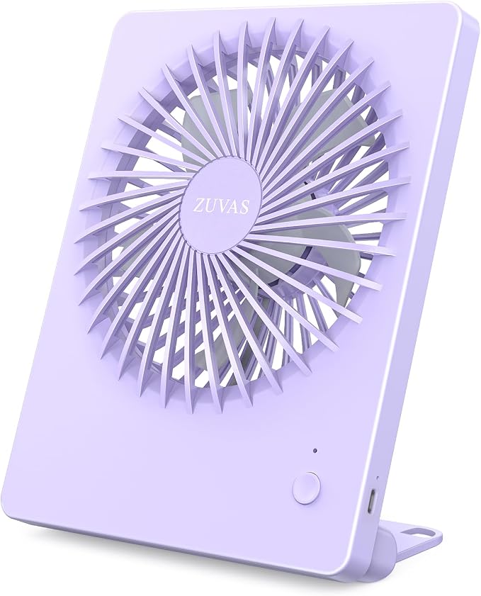 Zuvas Desk Fan Battery Operated Fan Rechargeable 180°Tilt Folding Personal Fan by Zuvas