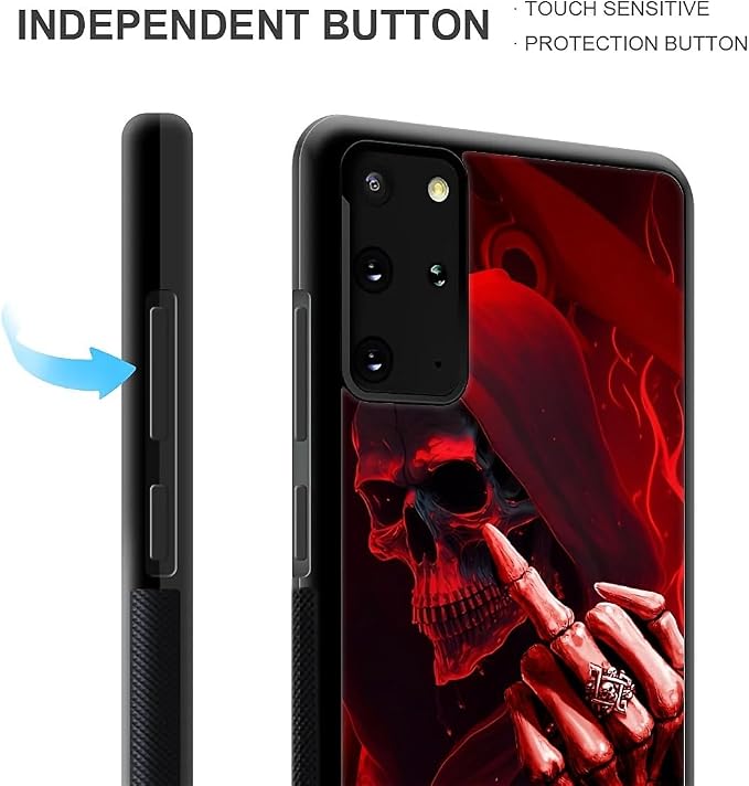 for Samsung Galaxy S20 Plus Case, Gestures Funny Skull Pattern Graphic Design - Image 3