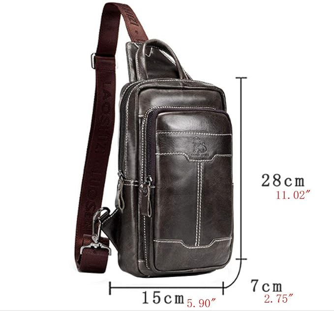 Leather Sling Bag Backpack Daypack Handbag - Image 7