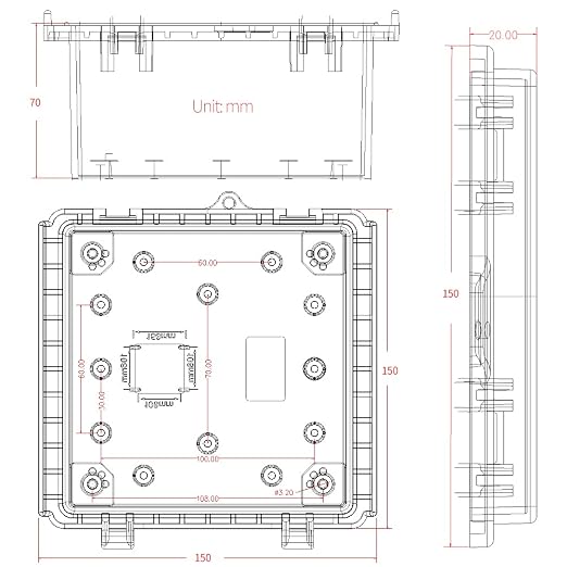ABS Electric Junction Box, IP67 Weatherproof Electrical Boxes, Hinged Clear - Image 2