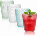 4 PCS Colored Plastic Drinking Glasses, Reusable Acrylic Drinking Cups by IEFFPIN