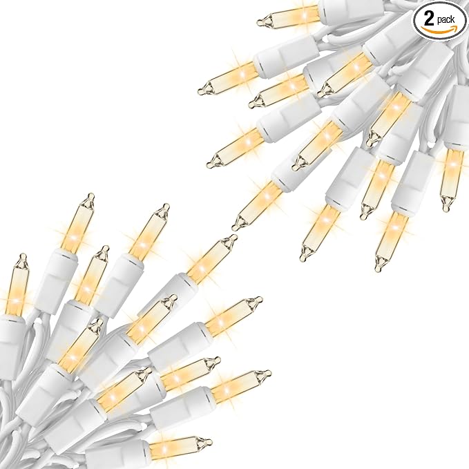 Minetom Clear Christmas String Lights 100 Count 26.5 Feet Incandescent Bulb by Minetom