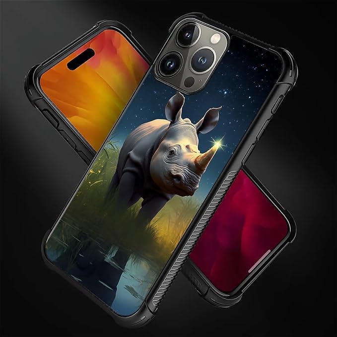 for iPhone 16 Pro Case, Rhino Water Marshes Pattern Graphic Design Girl Boy - Image 6