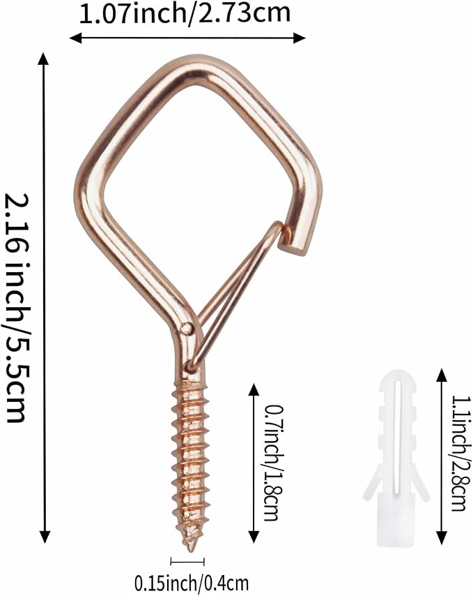 120 Pcs Rose Gold Eye Hooks Screw Heavy Duty, Ceiling Hooks - Image 2