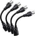 Miady Short Power Extension Cord Outlet Saver, 3 Prong by Miady