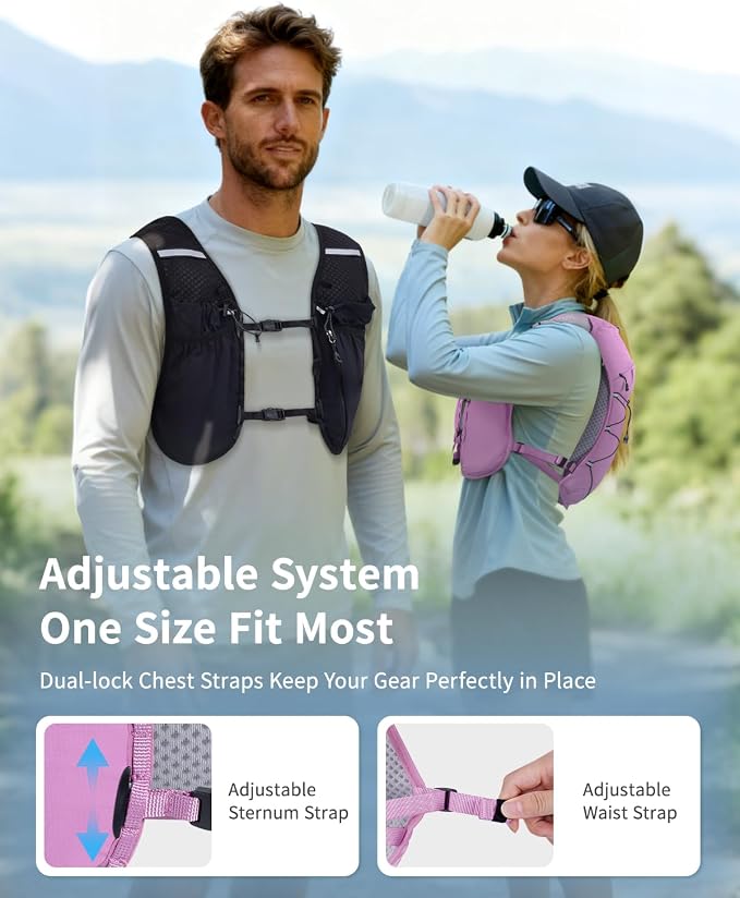 ECOHUB Running Hydration Vest Backpack, Lightweight Hydration Pack Bag Daypack - Image 5