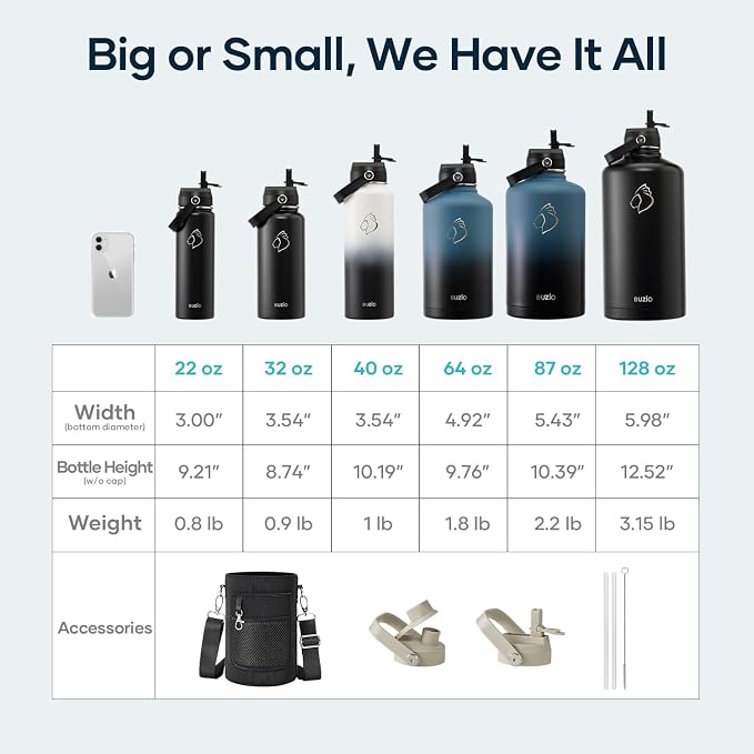 BUZIO 64oz Insulated Water Bottle, Half gallon Stainless Steel Jug, Triple Wall - Image 7