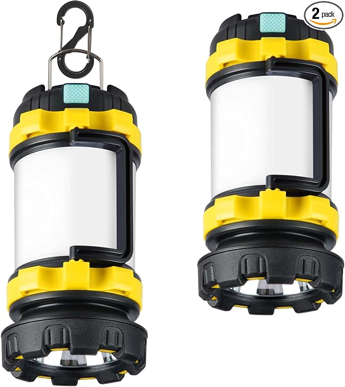 BOBKID 2 Pack Camping Lantern, Outdoor LED Camping Light, Rechargeable by AWonderfulOutdoorExperience