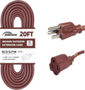 20FT Brown Outdoor Extension Cord-16/3 SJTW Durable Extension Cord by HONDERSON