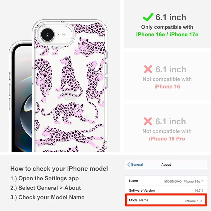 MOSNOVO for iPhone 17e Case/iPhone 16e Case, Shockproof Military-Grade - Image 2