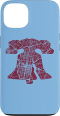 Philadelphia Street Map Liberty Bell Vintage Maroon Philly Case by Unknown