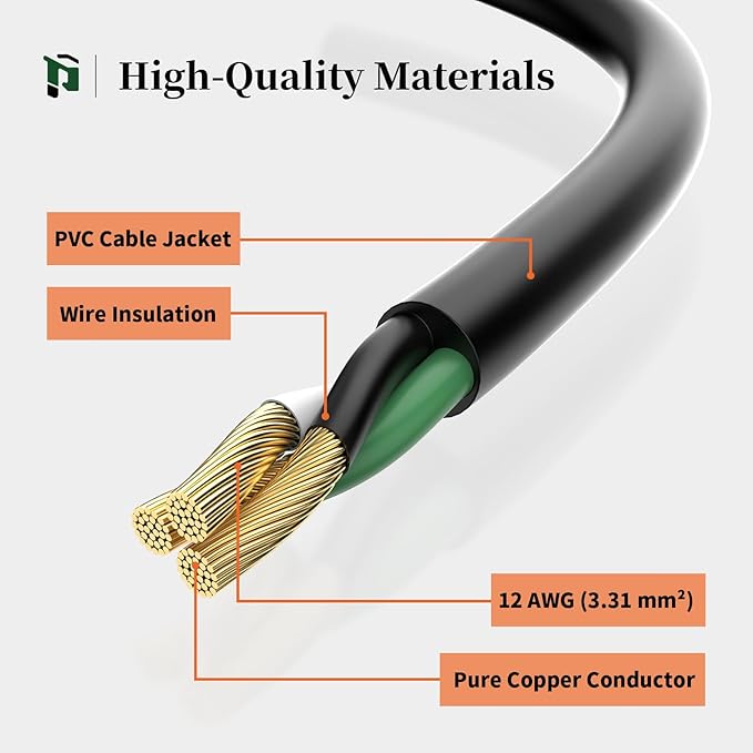 PLUGTUL Outdoor Extension Cord 100FT, 12 Gauge Extension Cord - Image 4