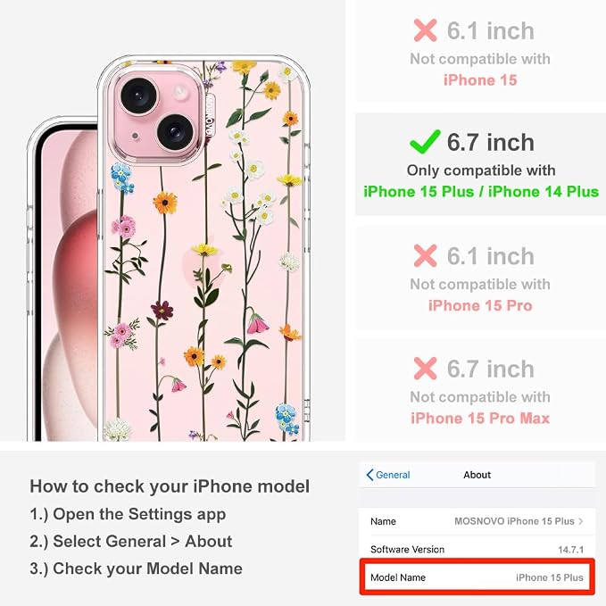 MOSNOVO Case for iPhone 15 Plus/iPhone 14 Plus - Image 2