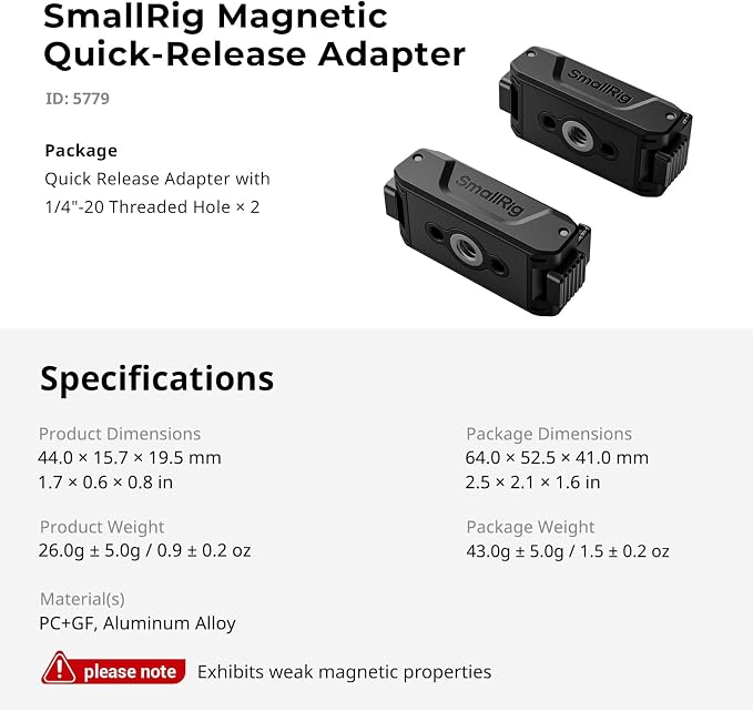 SmallRig Action 6 / Nano Magnetic Quick-Release Adapter Mount - Image 8