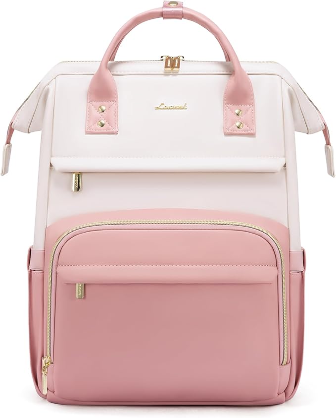 LOVEVOOK Leather Backpack for Women, 15.6 Inch Laptop Bag, Professional Work by LOVEVOOK