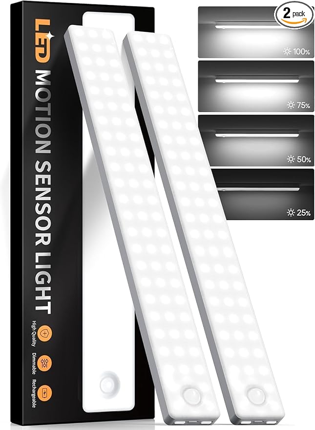 13inch Under Cabinet Lighting, 2500mAh Motion Sensor Light Indoor, USB by Auxoda