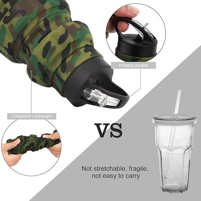 QiCheng&LYS Collapsible Water Bottle Sports Bottle 19.5OZ/580ml Travel Water - Image 3