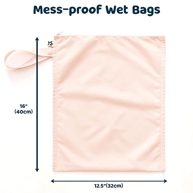 Tiny Twinkle Mess Proof Wet Bags | 2-Pack Reusable Waterproof Wet Bags - Image 3