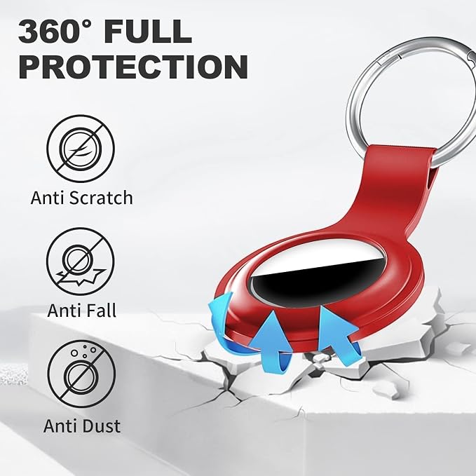 Linsaner Case for AirTag 2nd Gen & 1st Gen, Silicone Holder Keychain Key Ring - Image 3