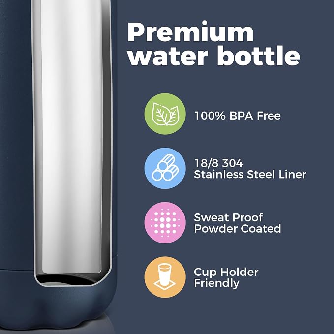 Volhoply 17oz Stainless Steel Water Bottles Bulk, Leakproof Insulated Metal - Image 4