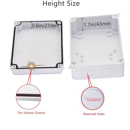 Electrical Box, ABS Plastic Project Box Power Cord Enclosure White 5.9 x 4.3 x - Image 4