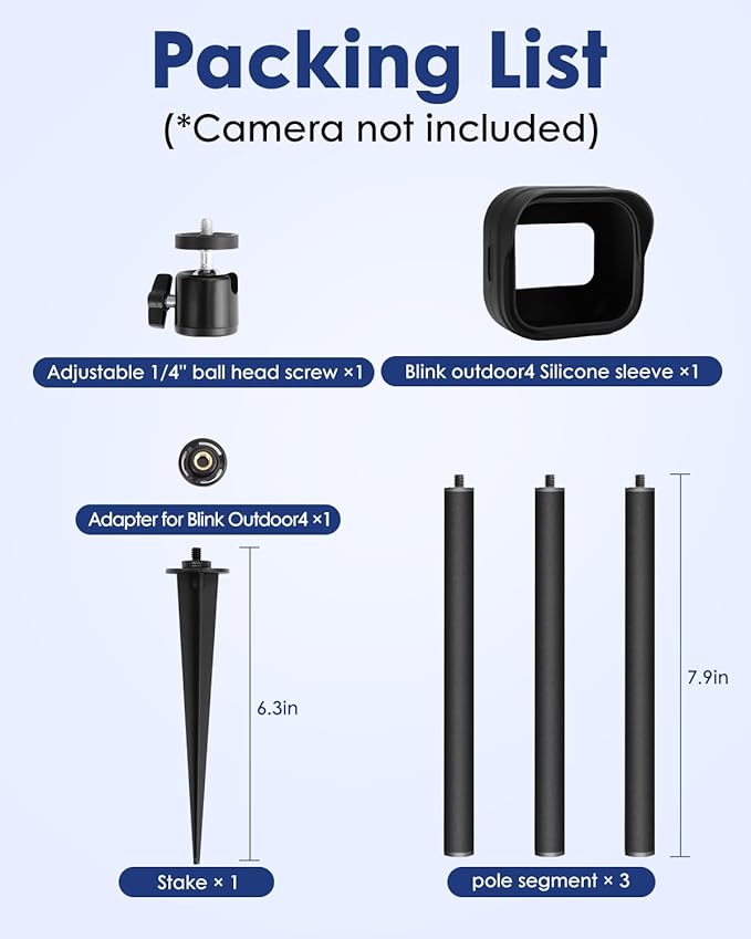 Camera Ground Stake Mount for Blink Outdoor 4/ 2K+, Metal Spike Pole Mount - Image 7