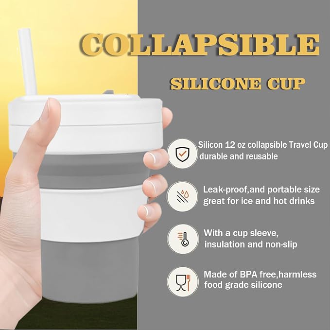 12 OZ Collapsible Travel Cup - Image 5