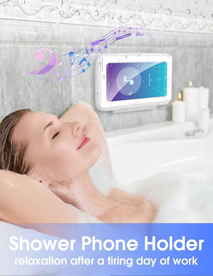 LC-dolida Shower Phone Holder Waterproof, 480° Rotatable Adjustable Bathroom - Image 2