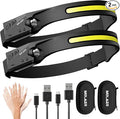 LED Headlamp Rechargeable Flashlight, Lightweight, Weatherproof, 2 Light Source by MOLAER