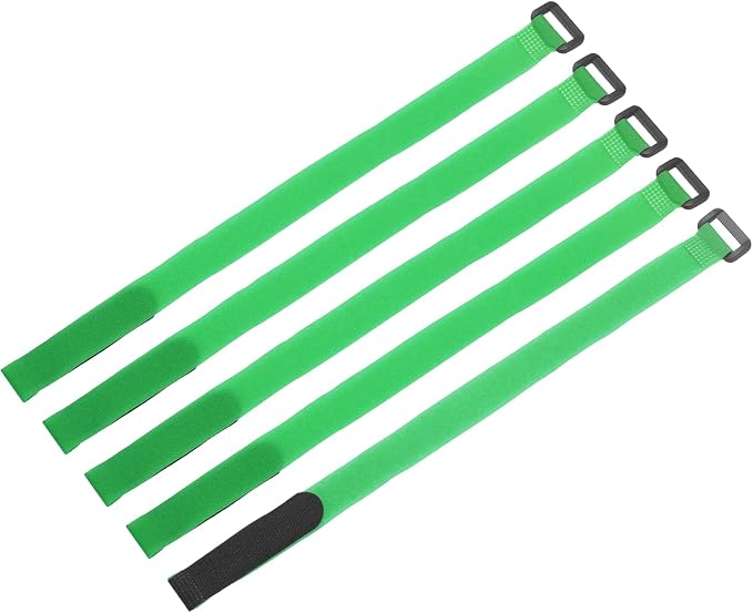 MECCANIXITY 5Pcs Reusable Battery Tie Down Straps, 0.8x16" Green Nylon by MECCANIXITY