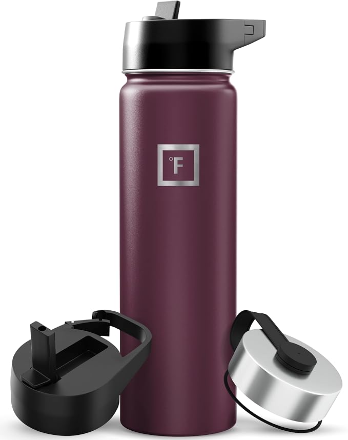 IRON °FLASK Camping & Hiking Hydration Flask - 22 oz Burgundy by IronFlask