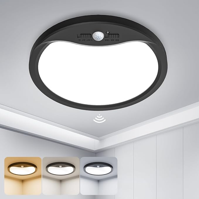 zemty 9inch Motion Sensor Ceiling Lights Wired, 18W 1800lm 3CCT/3 Mode/30-120s by ZemtyCeilinglight