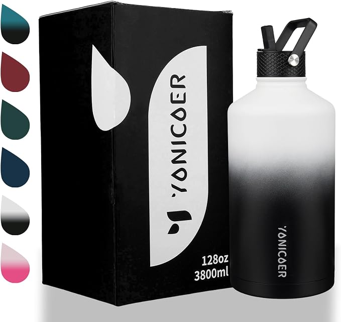 Insulated Water Bottle 128oz, Triple Wall Vacuum Stainless Steel, Leak Proof & - Image 7