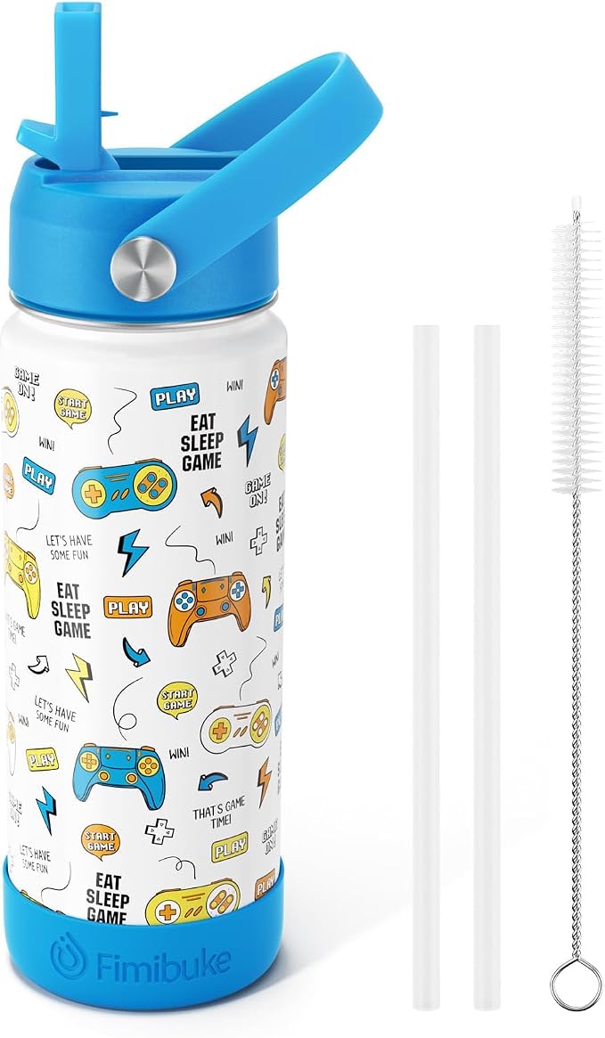 Fimibuke Kids Insulated Water Bottle, 18oz BPA FREE 18/8 Stainless Steel Kids by Fimibuke