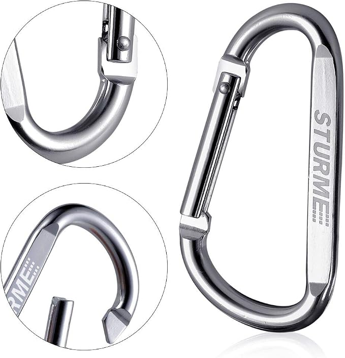 20pcs 2.7" Carabiner Clip Durable Carabeaner Hooks Small Carabiner D Clip - Image 3