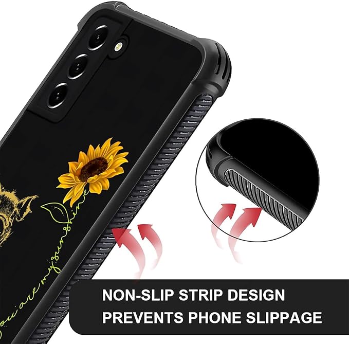 for Samsung Galaxy S21 FE Case, Pig Sunflower Yellow Sunshine Pattern Graphic - Image 5