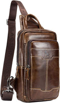Leather Sling Bag Backpack Daypack Handbag by Hebetag