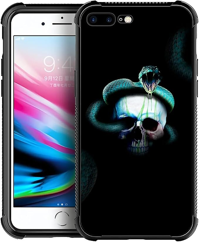 for iPhone 7/8 Case, Skeleton Winding Snake Pattern Graphic Design Girl Boy by FKBRCL4U
