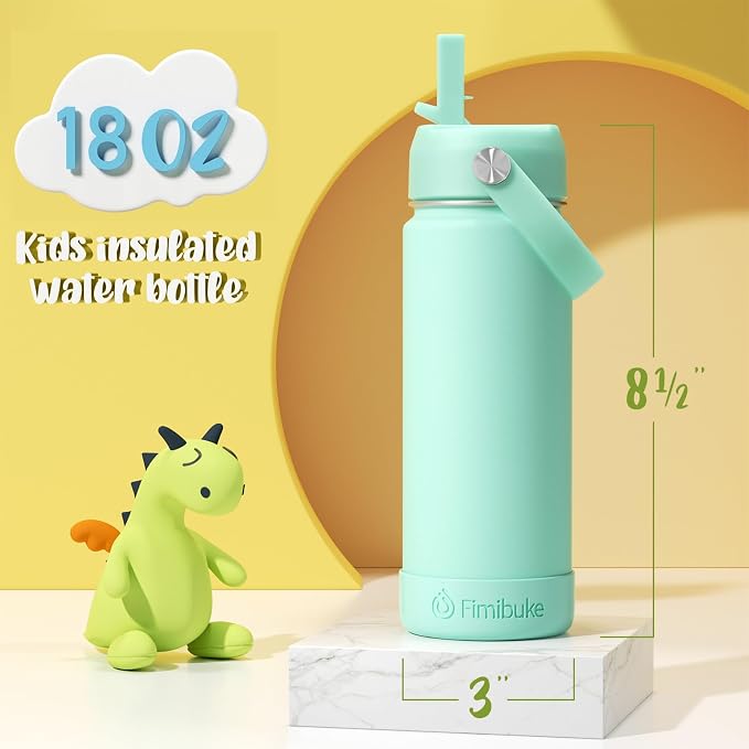 Fimibuke Kids Insulated Water Bottle, 18oz BPA FREE 18/8 Stainless Steel Kids - Image 2