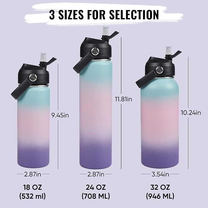 Fijinhom 32oz Insulated Stainless Steel Water Bottle, Wide Mouth Double Wall - Image 2
