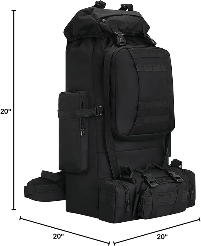 100L Camping Hiking Backpack, Molle military Tactical rucksack backpack - Image 10