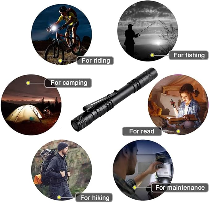 Pen Flashlight, Mini Flashlight Bright Pocket Penlight - Image 4